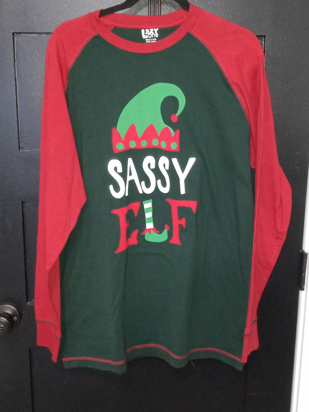 Lazy One Sassy Elf Long Sleeve PJ Tee
